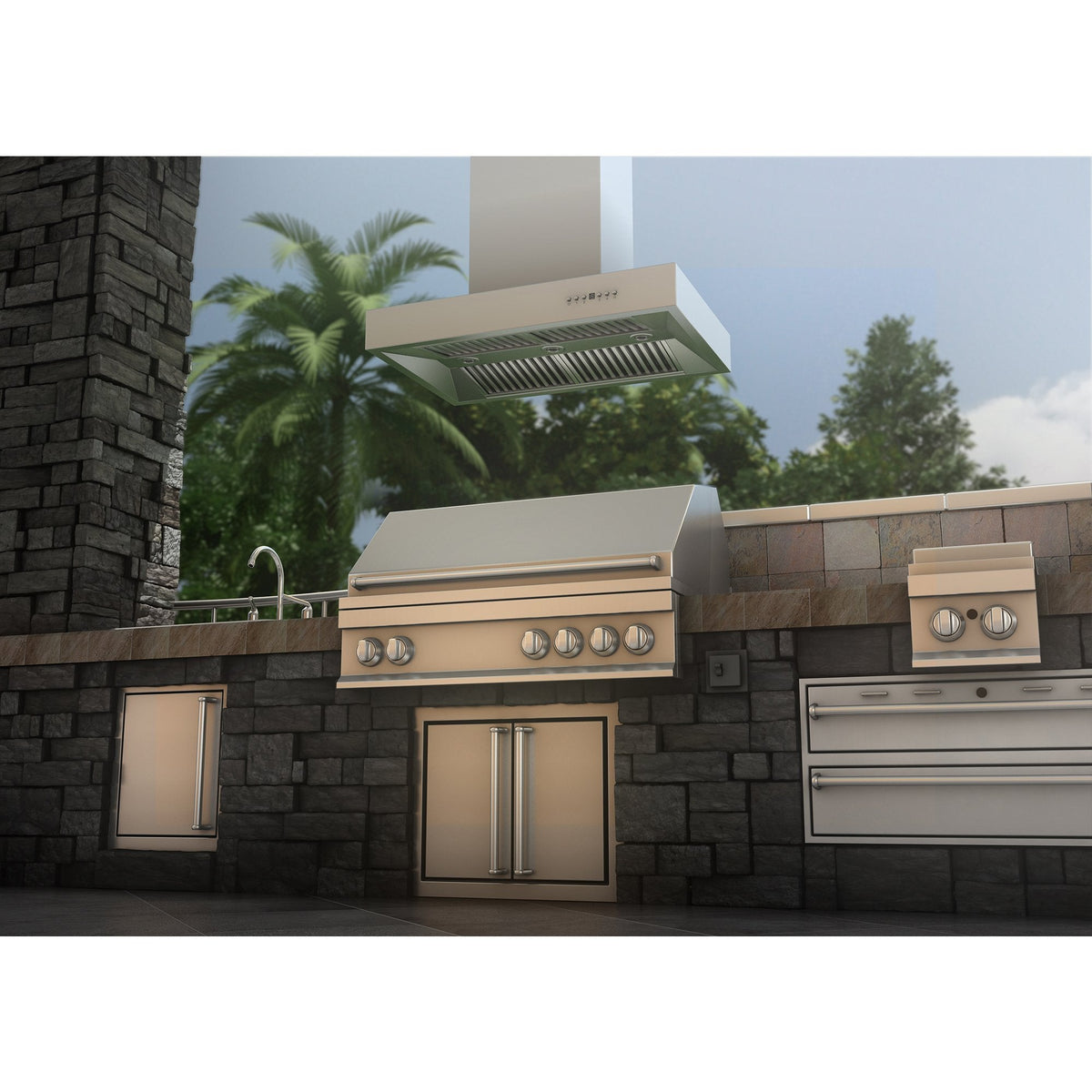 ZLINE 36 in. Remote Blower Island Mount Range Hood in Stainless Steel - KECOMi-RD-36