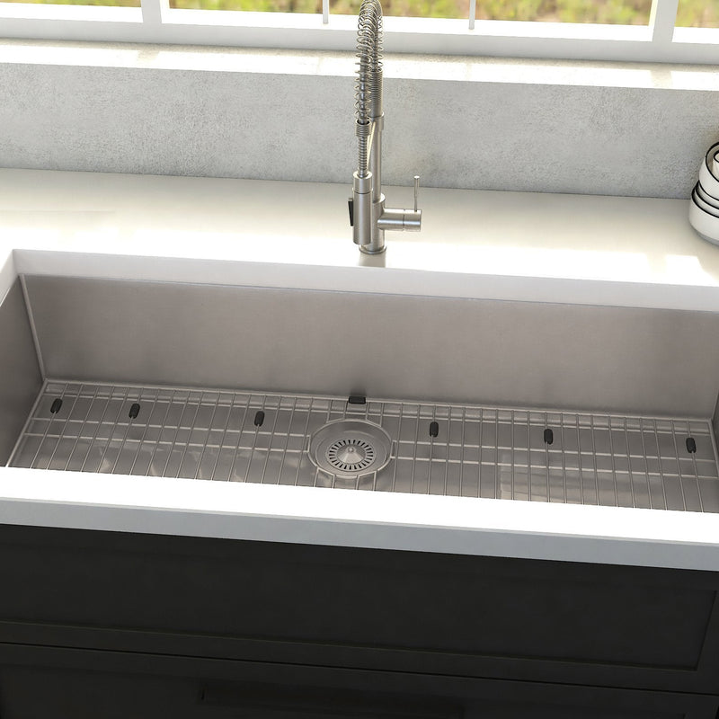 ZLINE 36" Meribel Undermount Single Bowl Kitchen Sink with Bottom Grid 