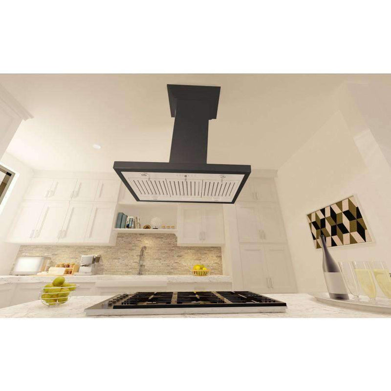 ZLINE 48-Inch Designer Wooden Island Range Hood with Crown Molding (KBiCC-48)