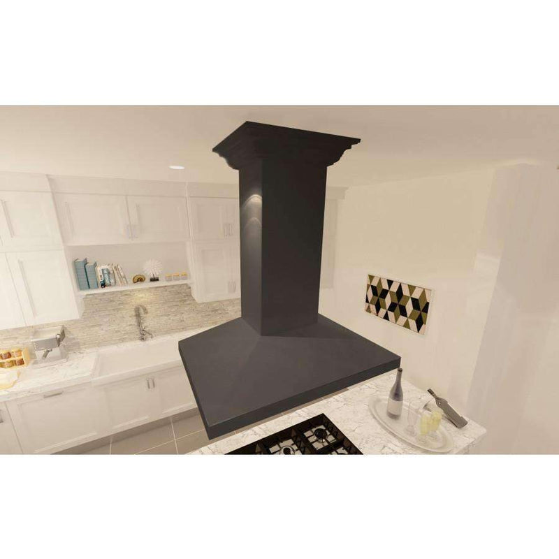 ZLINE 48-Inch Designer Wooden Island Range Hood with Crown Molding (KBiCC-48)