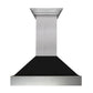 ZLINE Appliance Package - 48" Dual Fuel Range with Black Matte Door & 48" Range Hood - 2KP-RASBLMRH48