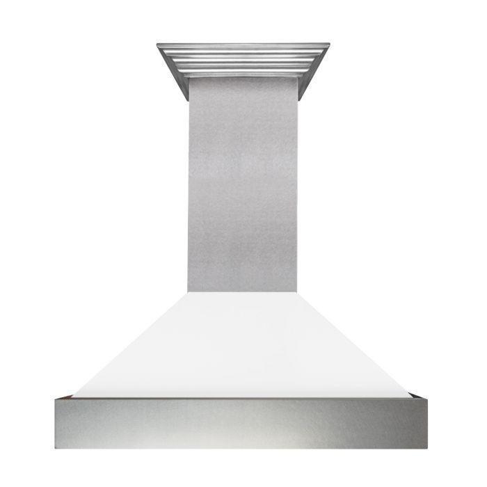 ZLINE Appliance Package - 48" Dual Fuel Range with White Matte Gloss Door & 48" Range Hood - 2KP-RASWMRH48