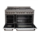 ZLINE Appliance Package - 48" Dual Fuel Range with White Matte Gloss Door & 48" Range Hood - 2KP-RASWMRH48