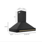 ZLINE 48 in. Autograph Edition Black Stainless Steel Range Hood with Champagne Bronze Handle, BS655Z-48-CB