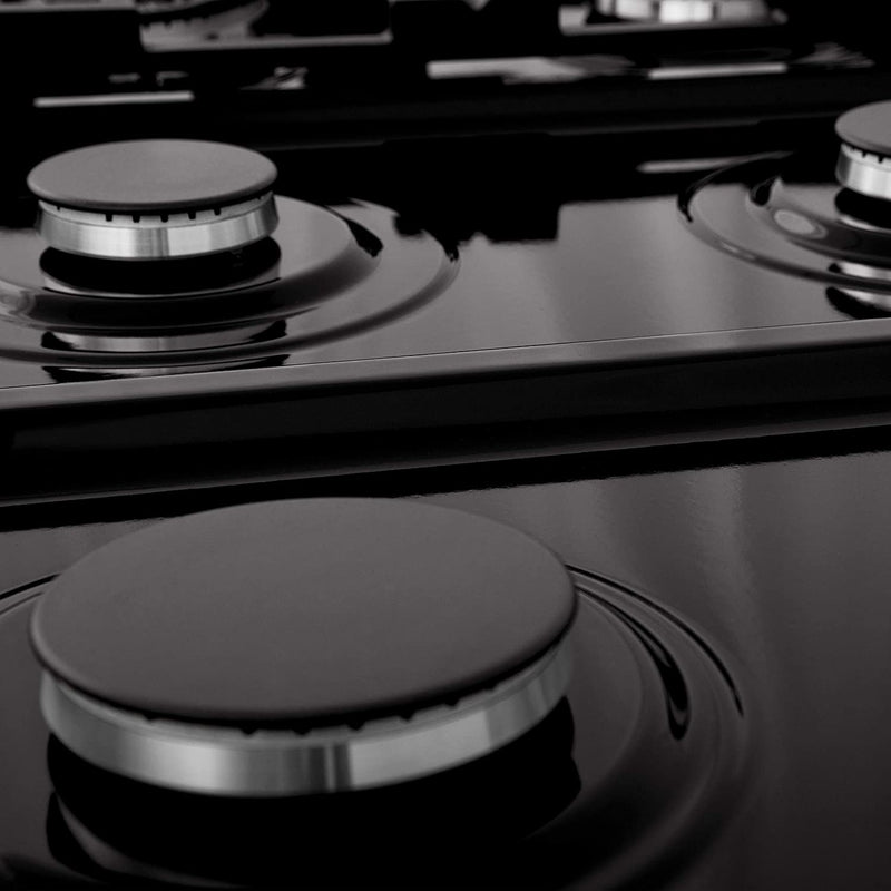ZLINE 48” Professional Porcelain Rangetop in Black Stainless with 7 Gas Burners
