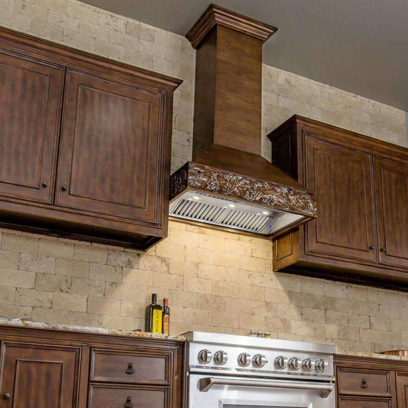 ZLINE 48-Inch Wooden Wall Range Hood with Crown Molding and 700 CFM Motor (373RR-48)