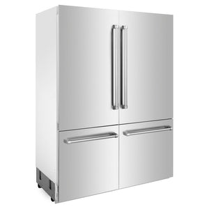 ZLINE 60" 32.2 cu. ft. Built-In 4-Door French Door Refrigerator with Internal Water and Ice Dispenser in Stainless Steel RBIV-304-60