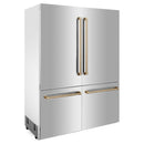 ZLINE 60" Autograph Edition 32.2 cu. ft. Built-in 4-Door French Door Refrigerator with Internal Water and Ice Dispenser in Stainless Steel with Accents RBIVZ-304-60