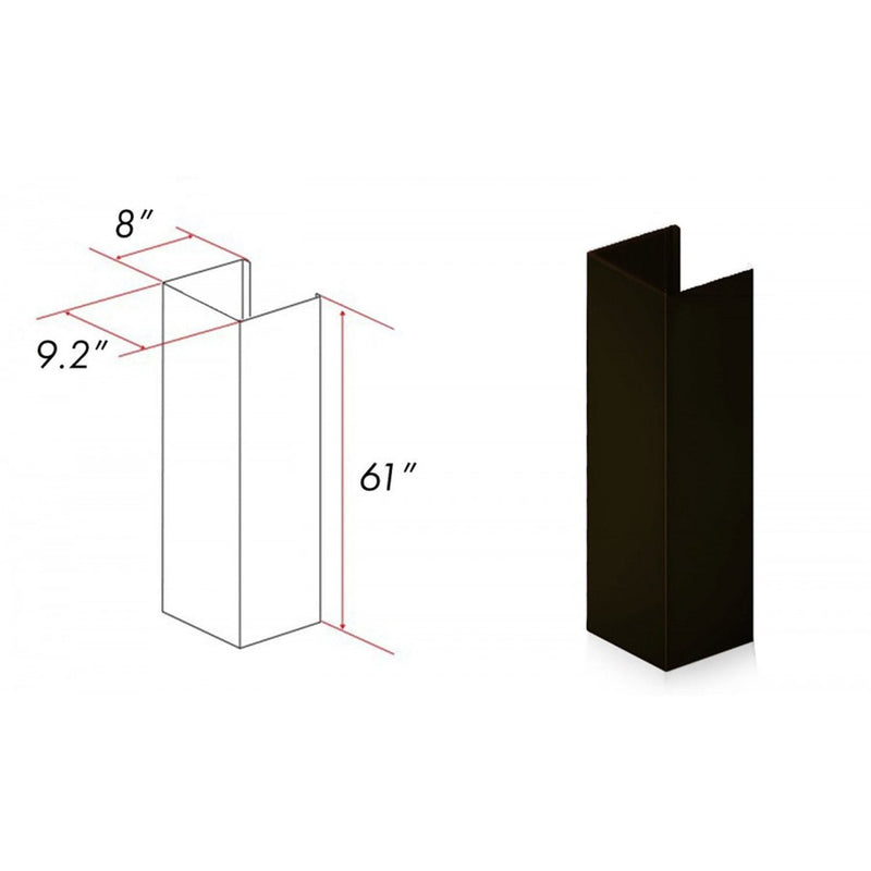 ZLINE 61 in. Extended Chimney and Crown - 8KBB-E