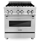 ZLINE Appliance Package - 30 in. Dual Fuel Range, 30 in. Range Hood, Microwave Drawer - 3KP-RARH30-MW
