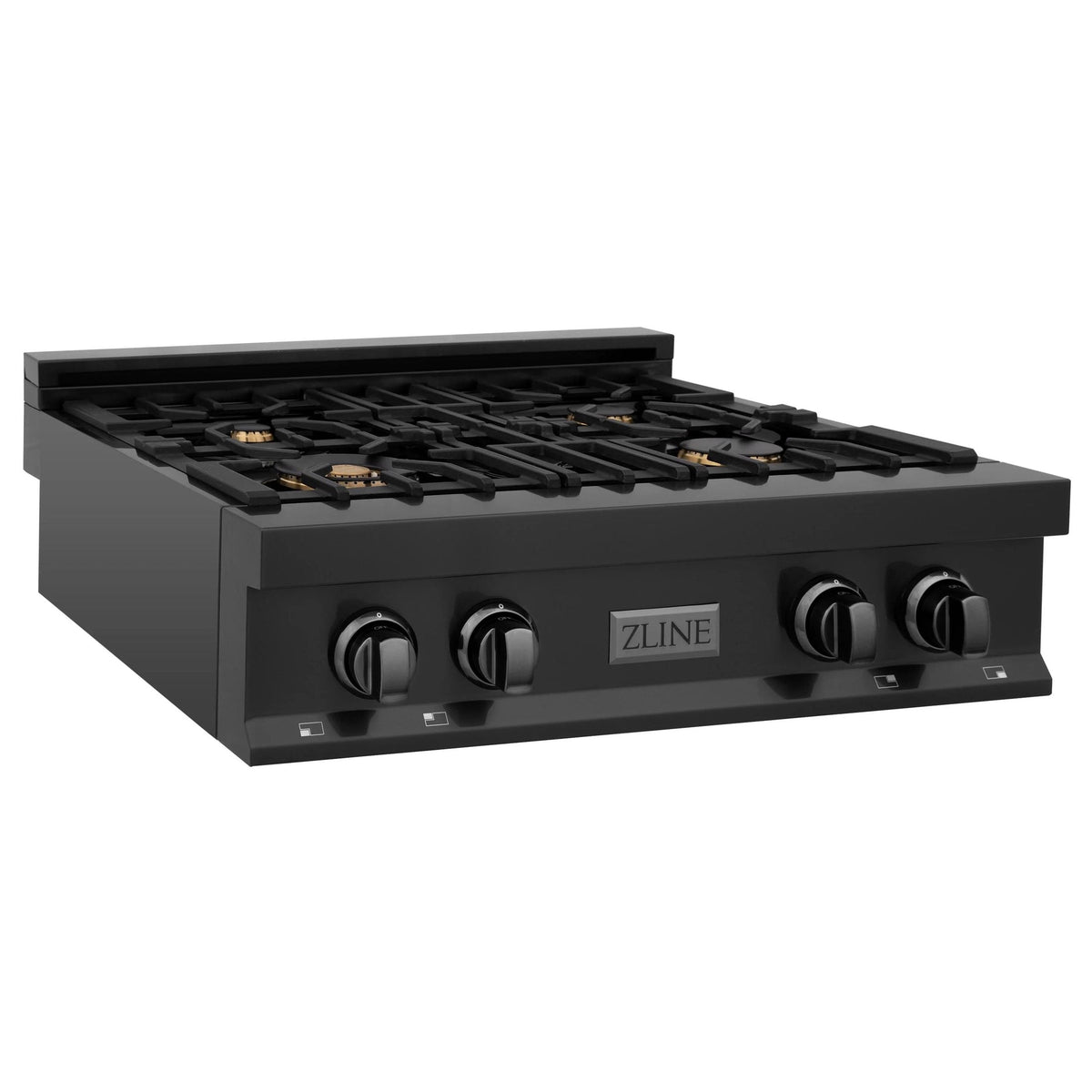 ZLINE Appliance Package - 30" Kitchen Package with Black Stainless Steel Refrigeration, Rangetop, 30" Range Hood and 30" Single Wall Oven - 4KPR-RTBRH30-AWS