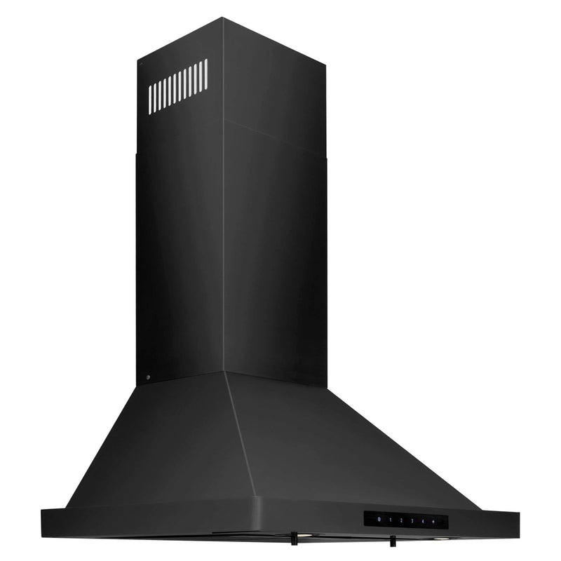 ZLINE Appliance Package - 30" Kitchen Package with Black Stainless Steel Refrigeration, Rangetop, 30" Range Hood and 30" Single Wall Oven - 4KPR-RTBRH30-AWS