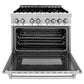 ZLINE Appliance Package - 36 In. Dual Fuel Range, Range Hood, Microwave Oven in Stainless Steel - 3KP-RARHMWO-36