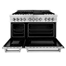 ZLINE Appliance Package - 48 In. Dual Fuel Range, Range Hood, Microwave Drawer, 3 Rack Dishwasher - 4KP-RARH48-MWDWV