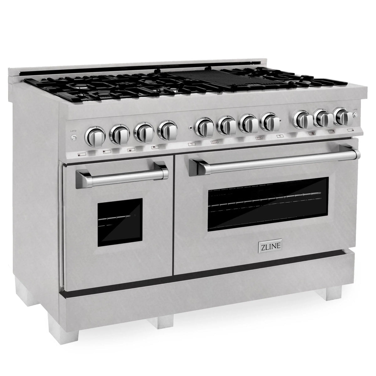 ZLINE Appliance Package - 48" Kitchen Package with DuraSnow® Stainless Dual Fuel Range, Ducted Vent Range Hood and Tall Tub Dishwasher - 3KP-RASRH48-DWV