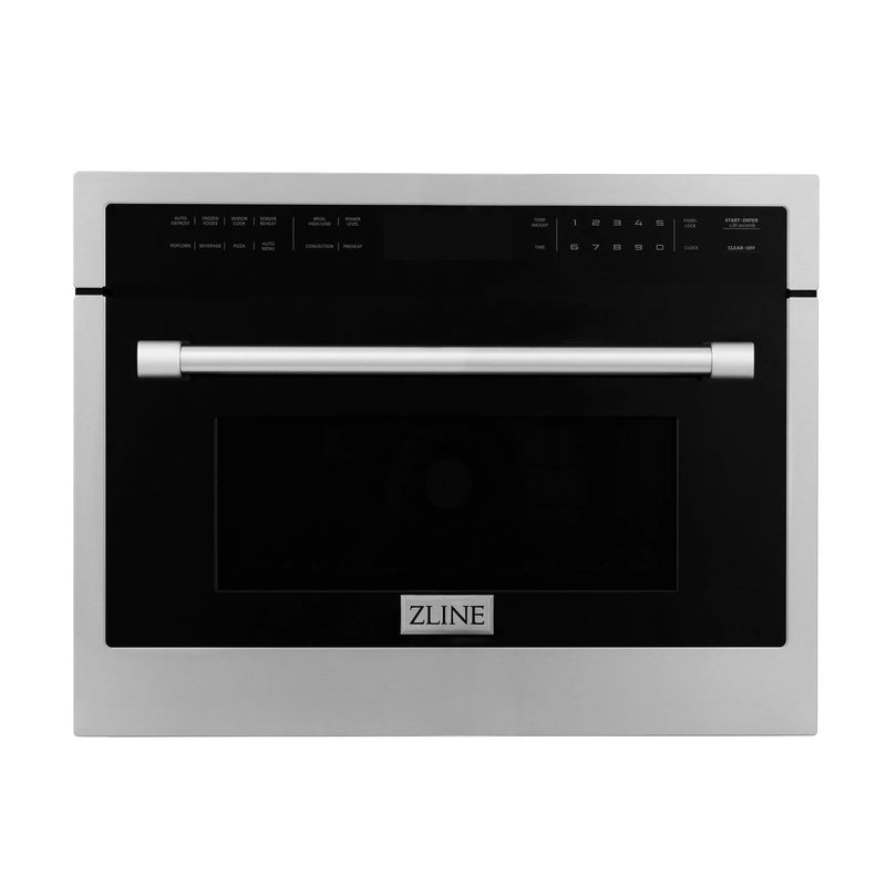 ZLINE Appliance Package - 60" Kitchen Package with Stainless Steel Dual Fuel Range, Convertible Vent Range Hood and 24" Microwave Oven - 3KP-RARHMWO-60