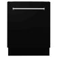 ZLINE Appliance Package - Kitchen Package with Refrigeration, 36" Black Stainless Steel Gas Rangetop, 36" Convertible Vent Range Hood, 30" Single Wall Oven, and 24" Tall Tub Dishwasher - 5KPR-RTBRH36-AWSDWV