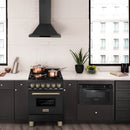 ZLINE Autograph Edition 24" 2.8 cu. ft. Dual Fuel Range with Gas Stove and Electric Oven in Black Stainless Steel with Accents