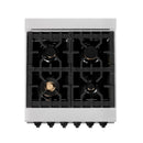 ZLINE Autograph Edition 24" 2.8 cu. ft. Dual Fuel Range with Gas Stove and Electric Oven in DuraSnow Stainless Steel with Accents
