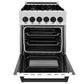 ZLINE Autograph Edition 24" 2.8 cu. ft. Dual Fuel Range with Gas Stove and Electric Oven in DuraSnow Stainless Steel with White Matte Door and Accents