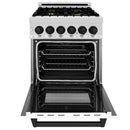 ZLINE Autograph Edition 24" 2.8 cu. ft. Dual Fuel Range with Gas Stove and Electric Oven in DuraSnow Stainless Steel with White Matte Door and Accents