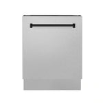 ZLINE Autograph Edition 24" 3rd Rack Top Control Tall Tub Dishwasher in DuraSnow Stainless Steel with Accent Handle, 51dBa