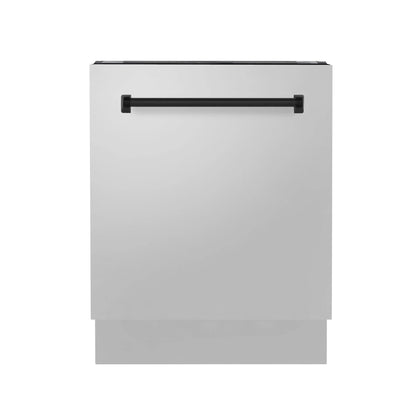 ZLINE Autograph Edition 24" 3rd Rack Top Control Tall Tub Dishwasher in Stainless Steel with Accent Handle, 51dBa