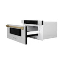 ZLINE Autograph Edition 30" 1.2 cu. ft. Built-In Microwave Drawer in Fingerprint Resistant Stainless Steel with Accents MWDZ-30-SS