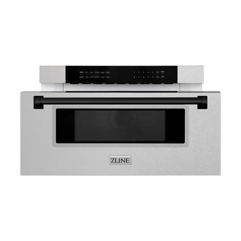ZLINE Autograph Edition 30" 1.2 cu. ft. Built-In Microwave Drawer in Fingerprint Resistant Stainless Steel with Accents MWDZ-30-SS