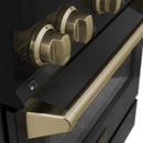 ZLINE Autograph Edition 30" 4.0 cu. ft. Dual Fuel Range with Gas Stove and Electric Oven in Black Stainless Steel with Accents