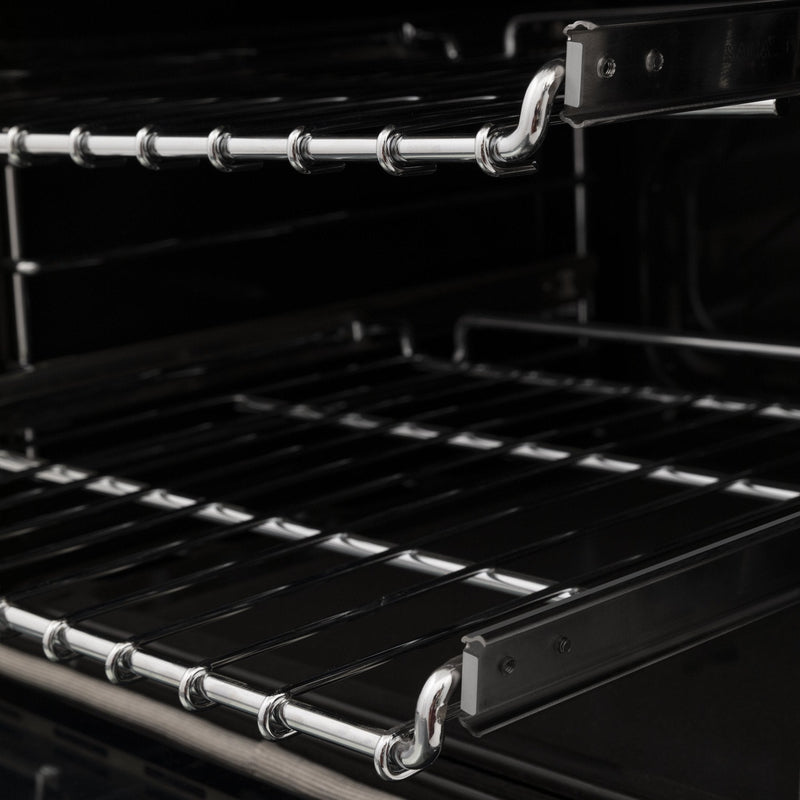 ZLINE Autograph Edition 30" 4.0 cu. ft. Dual Fuel Range with Gas Stove and Electric Oven in Black Stainless Steel with Accents