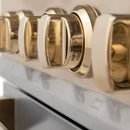 ZLINE Autograph Edition 30" 4.0 cu. ft. Dual Fuel Range with Gas Stove and Electric Oven in DuraSnow Stainless Steel with Accents