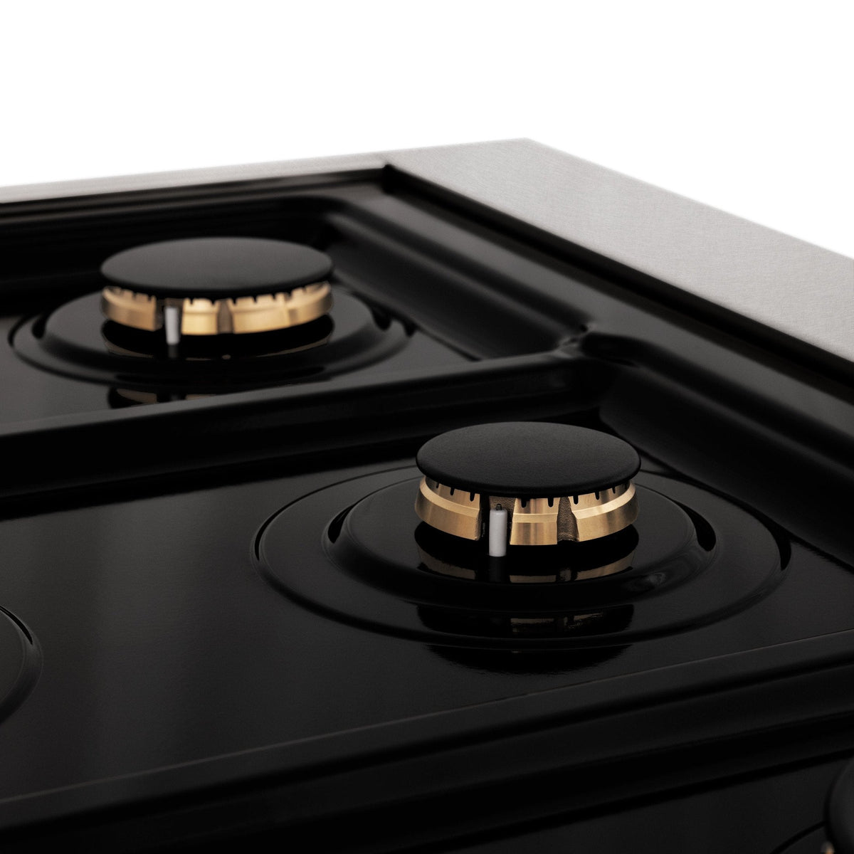 ZLINE Autograph Edition 30" 4.0 cu. ft. Dual Fuel Range with Gas Stove and Electric Oven in DuraSnow Stainless Steel with White Matte Door and Accents