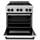 ZLINE Autograph Edition 30" 4.0 cu. ft. Dual Fuel Range with Gas Stove and Electric Oven in DuraSnow Stainless Steel with White Matte Door and Accents