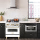 ZLINE Autograph Edition 30" 4.0 cu. ft. Dual Fuel Range with Gas Stove and Electric Oven in Stainless Steel with White Matte Door and Accents