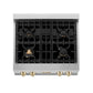 ZLINE Autograph Edition 30" Porcelain Rangetop with 4 Gas Burners in Stainless Steel with Accents