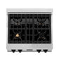 ZLINE Autograph Edition 30" Porcelain Rangetop with 4 Gas Burners in Stainless Steel with Accents