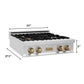 ZLINE Autograph Edition 30" Porcelain Rangetop with 4 Gas Burners in Stainless Steel with Accents