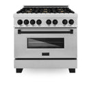 ZLINE Autograph Edition 36" 4.6 cu. ft. Dual Fuel Range with Gas Stove and Electric Oven in DuraSnow Stainless Steel with Accents