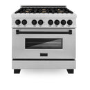 ZLINE Autograph Edition 36" 4.6 cu. ft. Dual Fuel Range with Gas Stove and Electric Oven in DuraSnow Stainless Steel with Accents
