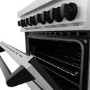 ZLINE Autograph Edition 36" 4.6 cu. ft. Dual Fuel Range with Gas Stove and Electric Oven in DuraSnow Stainless Steel with Accents