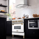 ZLINE Autograph Edition 36" 4.6 cu. ft. Dual Fuel Range with Gas Stove and Electric Oven in DuraSnow Stainless Steel with White Matte Door and Accents