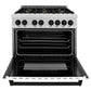 ZLINE Autograph Edition 36" 4.6 cu. ft. Dual Fuel Range with Gas Stove and Electric Oven in DuraSnow Stainless Steel with White Matte Door and Accents