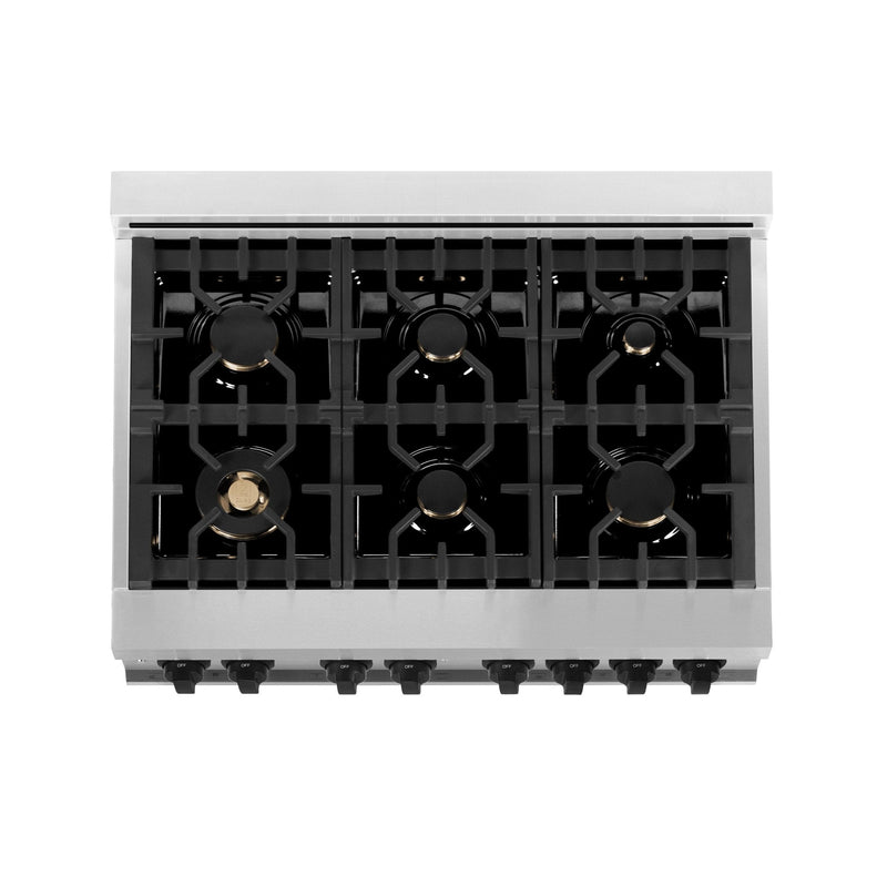 ZLINE Autograph Edition 36" 4.6 cu. ft. Dual Fuel Range with Gas Stove and Electric Oven in Stainless Steel with White Matte Door and Accents