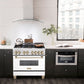 ZLINE Autograph Edition 36" 4.6 cu. ft. Dual Fuel Range with Gas Stove and Electric Oven in Stainless Steel with White Matte Door and Accents