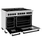 ZLINE Autograph Edition 48" 6.0 cu. ft. Dual Fuel Range with Gas Stove and Electric Oven in DuraSnow Stainless Steel with White Matte Door with Accents