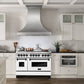 ZLINE Autograph Edition 48" 6.0 cu. ft. Dual Fuel Range with Gas Stove and Electric Oven in Stainless Steel with White Matte Door and Accents