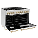 ZLINE Autograph Edition 48" 6.0 cu. ft. Dual Fuel Range with Gas Stove and Electric Oven in Stainless Steel with White Matte Door and Accents