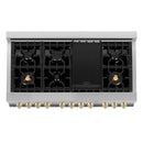 ZLINE Autograph Edition 48" 6.0 cu. ft. Dual Fuel Range with Gas Stove and Electric Oven in Stainless Steel with White Matte Door and Accents