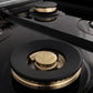 ZLINE Autograph Edition 48" Porcelain Rangetop with 7 Gas Burners in Stainless Steel With Accents